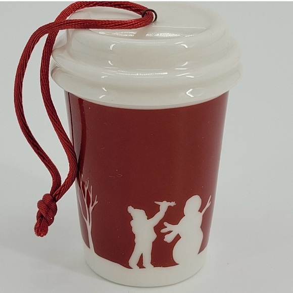 Starbucks 2006 Ornament To Go Cup Red Holiday Christmas Snowman Festive - Picture 5 of 16
